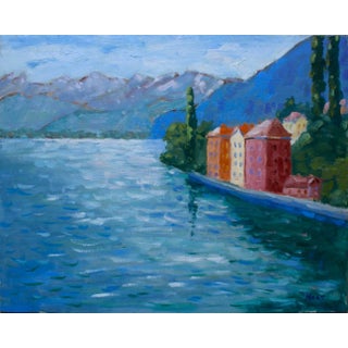 Lake Como, Italy, Contemporary Oil Painting Wall Decor For Sale