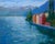 Lake Como Italy Impressionist Contemporary Oil Painting Wall Decor For Sale