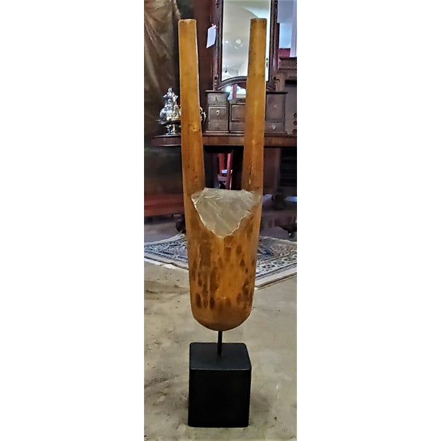 Vintage African Mounted Wooden Sculpture For Sale - Image 13 of 13
