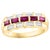 Baguettes Diamonds & Princess Cut Natural Burma Ruby Ring 14 Karat Yellow Gold For Sale - Image 15 of 18
