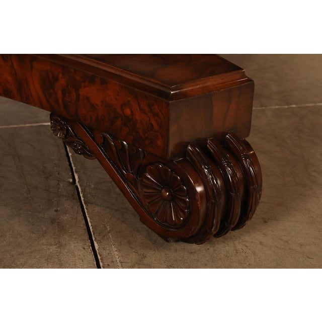 Custom Regency Style Burl Walnut Double Pedestal 12' Dining Table For Sale - Image 11 of 18