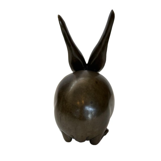 1980s Vintage Bronze Hare For Sale - Image 5 of 12