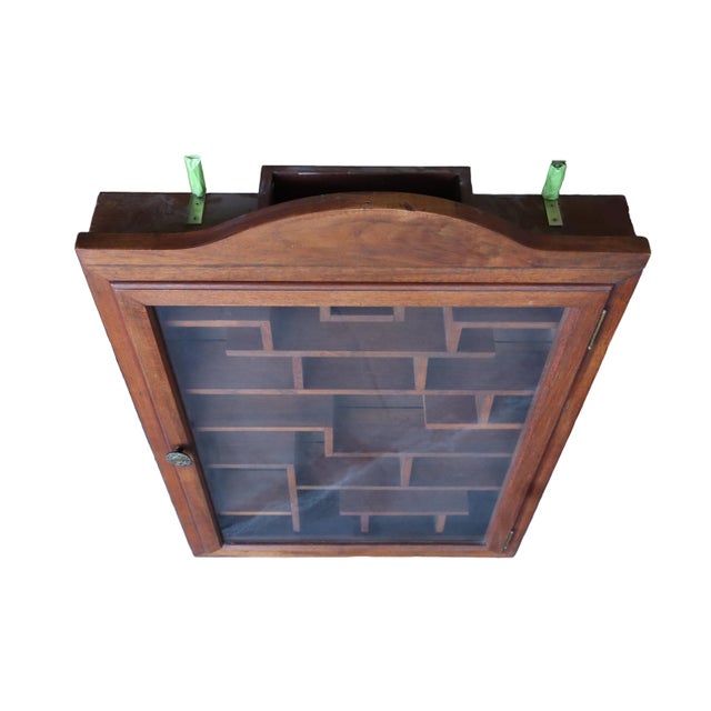 Late 20th Century Great Pair of Large Wood Chinese Hanging Display Show Case With Glass Door For Sale - Image 5 of 10