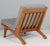 Hans j. Wegner lounge chair with loose cushions new upholstered with light grey hallingdal 130 wool from kvadrat. Frame of...