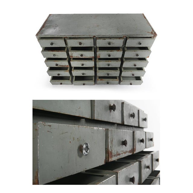 Wooden Workshop Furniture with 20 Drawers For Sale - Image 3 of 6