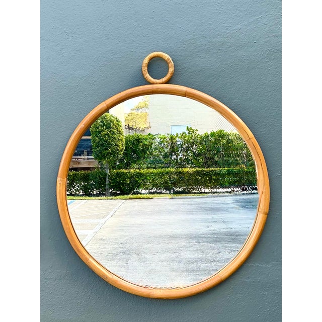 Vintage Bent Rattan Loop Mirror For Sale - Image 10 of 12