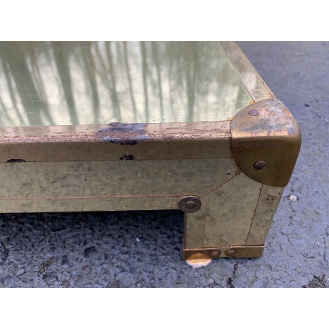 1970s Vintage Lucite & Brass Trunk With Base For Sale - Image 9 of 12