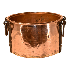 19th Century French Copper Pot With Iron Strapping