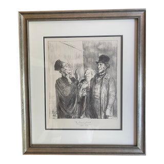 Late 20th Century Honore Daumier Black and White Drawings From 'Les Gens De Justice' - Set of 4 For Sale