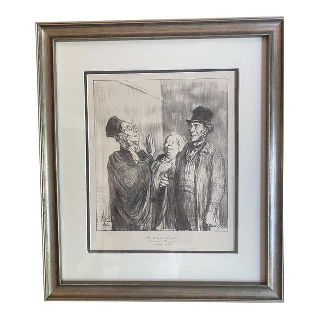 Late 20th Century Honore Daumier Black and White Drawings From 'Les Gens De Justice' - Set of 4 For Sale