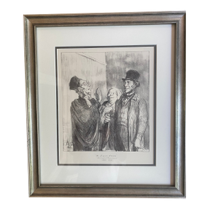 Late 20th Century Honore Daumier Black and White Drawings From 'Les Gens De Justice' - Set of 4