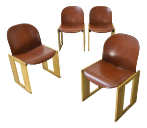 Dialogo Chairs by Afra & Tobia Scarpa for B&B Italia / C&B Italia, 1970s, Set of 4