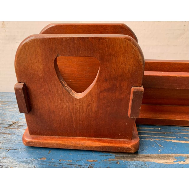 Unusual solid wood handmade desktop organizer with slots for letters, cards, mail and everything else you want to keep...