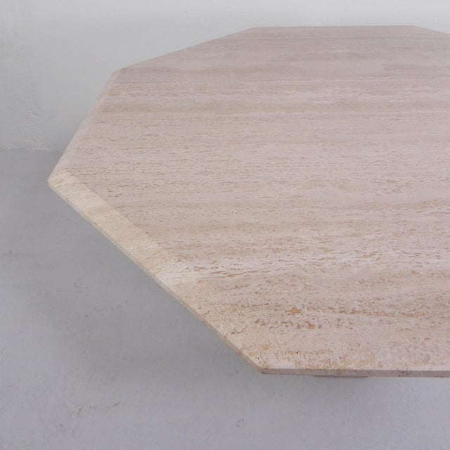 Beige Mid-Century Travertine Dining Table, 1970s For Sale - Image 8 of 18