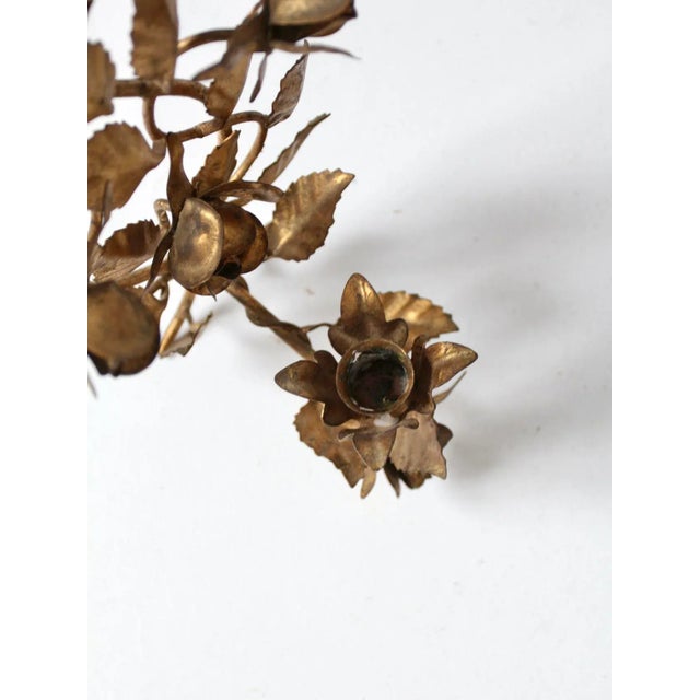 Vintage Gilded Candle Holder Sconces For Sale - Image 6 of 11