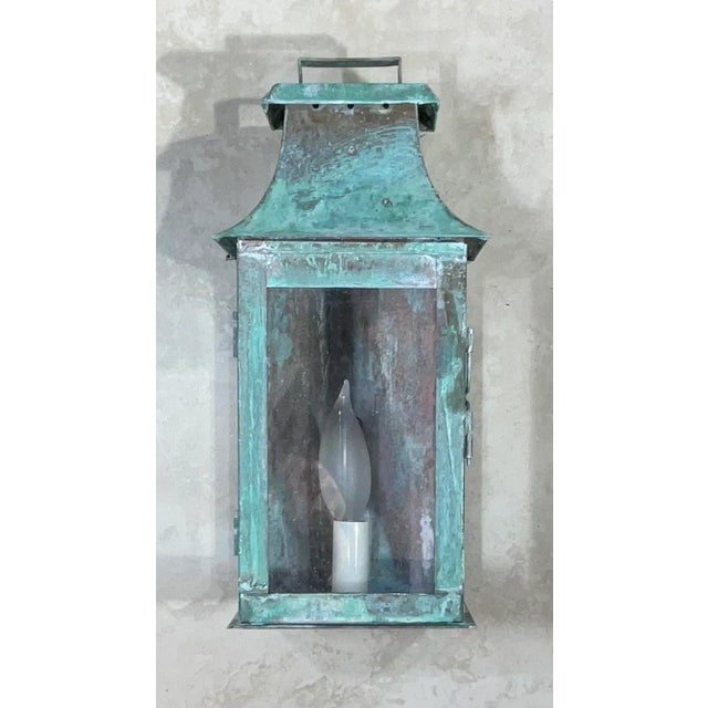 Single Wall Hanging Copper Lantern For Sale In Miami - Image 6 of 10