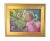 Wood Sunflowers and Young Girl in Pink Dress by Listed Artist Silvio Silvestri Oil Painting W/ Antiqued Gold Wood Frame For Sale - Image 7 of 11