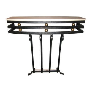 Deco Style Stone Top Wall Mount Console For Sale