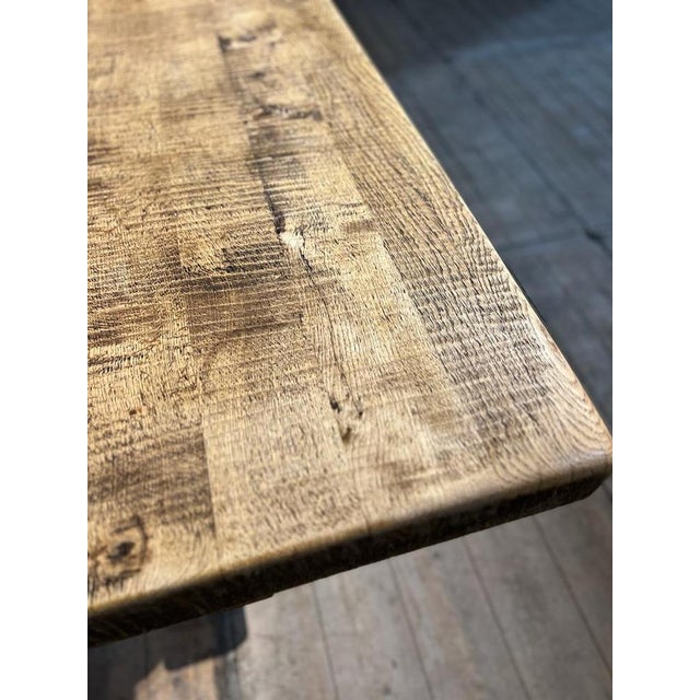 1920s Architectural French Oak Farmhouse Dining Table, 1925 For Sale - Image 5 of 18
