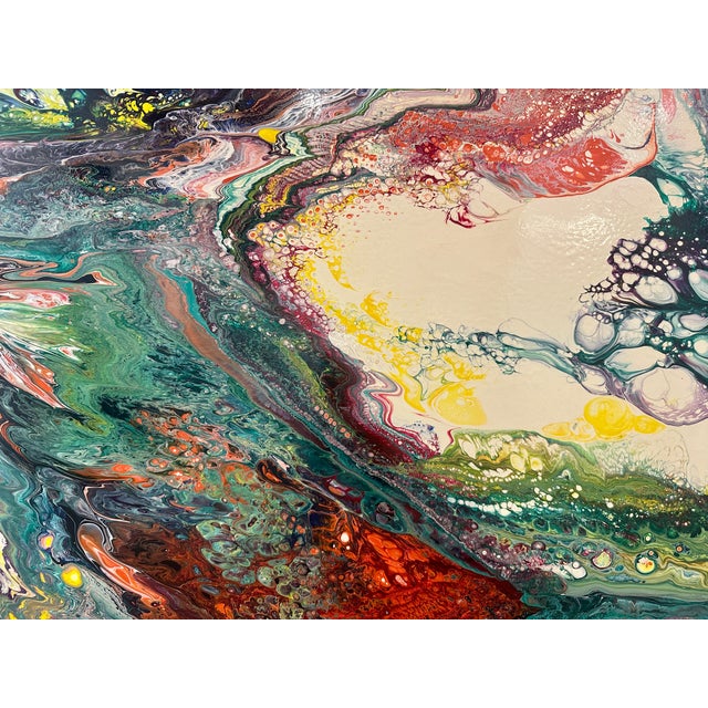 Richard Mann Abstract Acrylic Painting on Panel, 48" X 36", California, Circa 1980s For Sale - Image 10 of 13