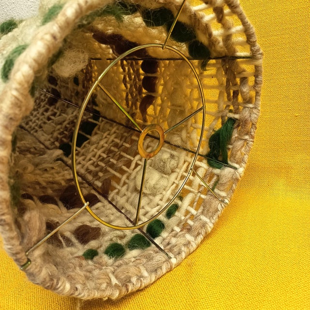 Tall Conical Floor Lamp Shade in Brutalist Wool Weave, 1970s For Sale - Image 12 of 14