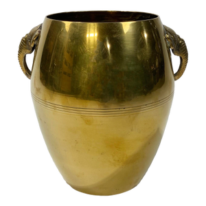 Vintage Brass Elephant Motif Bottle Chiller or Ice Bucket