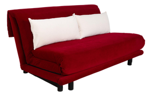 Multy Fabric Red and White Cream Manual Function Three-Seater Sleeper Sofa by Ligne Roset