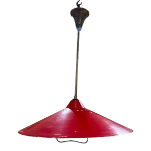 1954 Vintage Stilnovo Red Pendant Lamp Italy