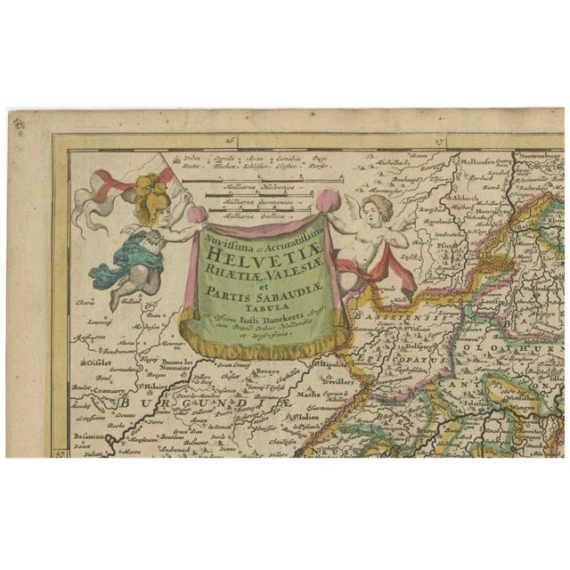 Map of Switzerland by Justus Danckerts, 1690 | Chairish