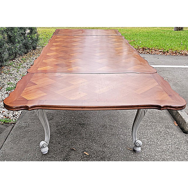 1950s French Country Draw Leaf Table in Walnut For Sale In West Palm - Image 6 of 13