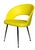 Vintage Yellow Faux Leather Armchairs with Brass Legs, 1950s, Set of 2 For Sale - Image 4 of 5