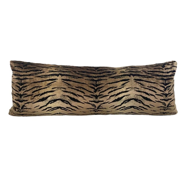 Designer Animalia Velvet Tiger Lumbar 36" For Sale - Image 6 of 6