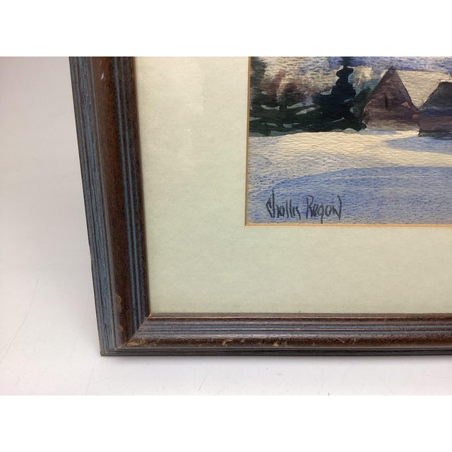 1960s Chollis Regon Original Signed Watercolor Painting For Sale - Image 4 of 6