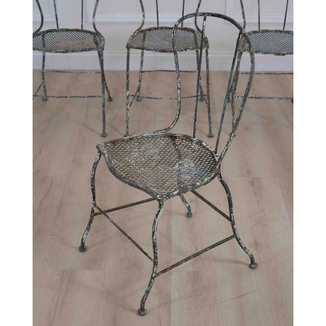 19th Century Set of Four French 19th Century Wrought Iron Garden Chairs For Sale - Image 5 of 7
