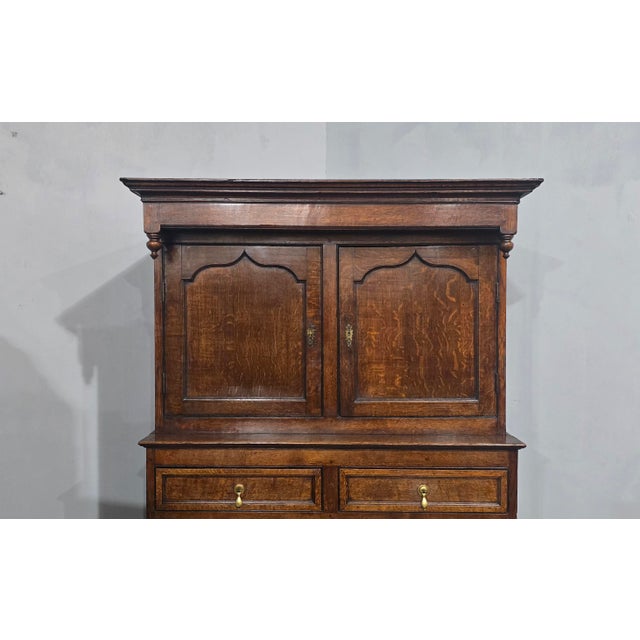 Georgian Oak Court Cupboard, 1790 For Sale - Image 3 of 18