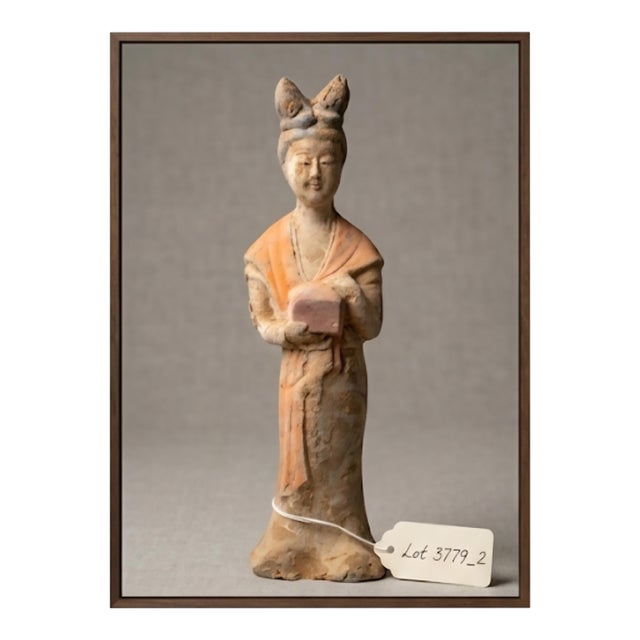 Vintage Tang-Style Terracotta Court Lady Figurine For Sale