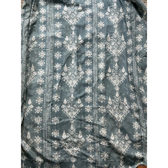 Star Patterned Pinch Pleat Curtain Panels For Sale - Image 15 of 17