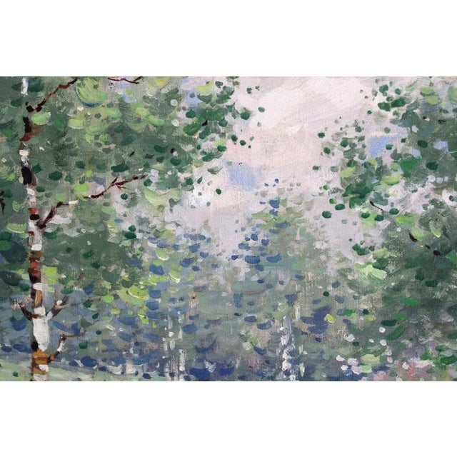 Otto Pladers, Country Yard in Spring, 20th Century, Oil on Canvas For Sale - Image 7 of 11