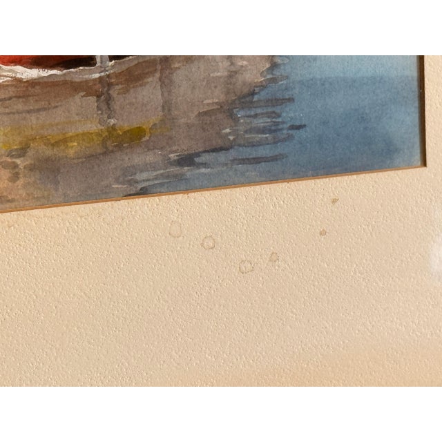 Cream Robert Wathen Watercolor and Gouache Painting of Steam Boat "Allen B. Wood" American Barge Line Co. For Sale - Image 8 of 9