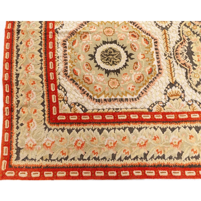 Early 21st Century Bessarabian Modern Octagonal Medallion Flatweave Rug "Helios" For Sale - Image 5 of 9