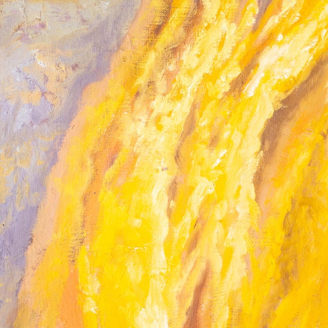 Figure Painting of a Girl in Yellow on a Soutwestern Mesa Landscape For Sale - Image 12 of 14