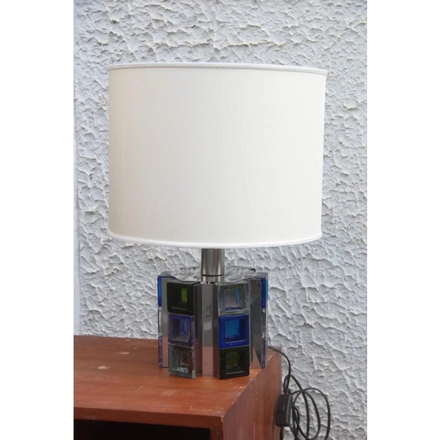 Textile Table Lamp with Colored Cubes from Poliarte, 1970s For Sale - Image 7 of 8