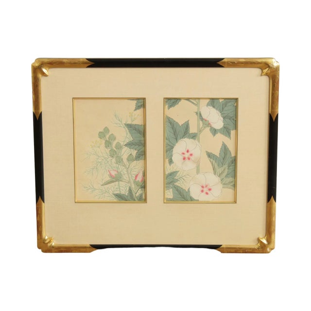 Vintage Asian Style Custom Framed Floral Print For Sale - Image 13 of 13