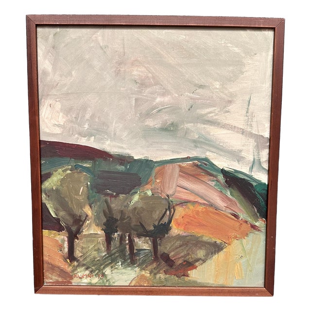 S. Hagman, Four Trees, 1979, Oil on Canvas, Framed For Sale