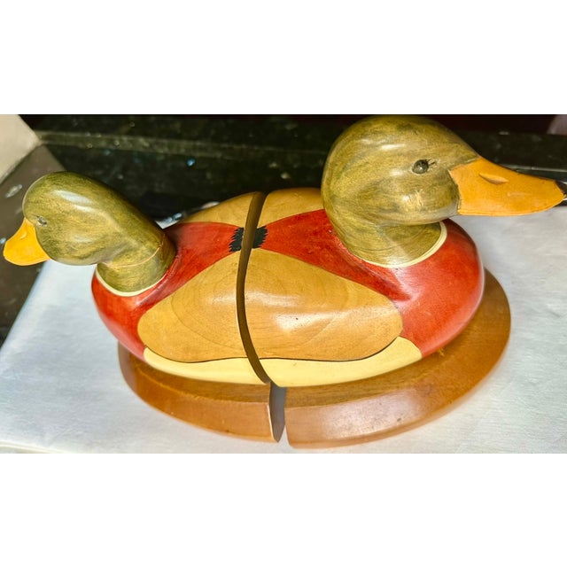 Vintage Wooden Duck Bookends For Sale - Image 9 of 10