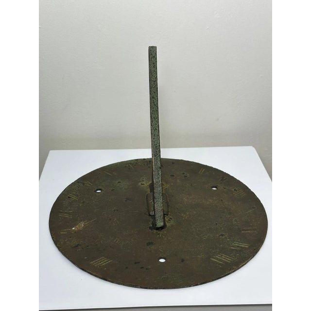 1 Fascinating Antique English Georgian Architectural Exceptional Bronze Garden Round Sundial Top With Gnomon Timepiece....