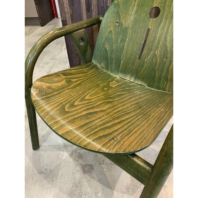 Wood Vintage Baumann Green Lounge Chair, 1970s For Sale - Image 7 of 18