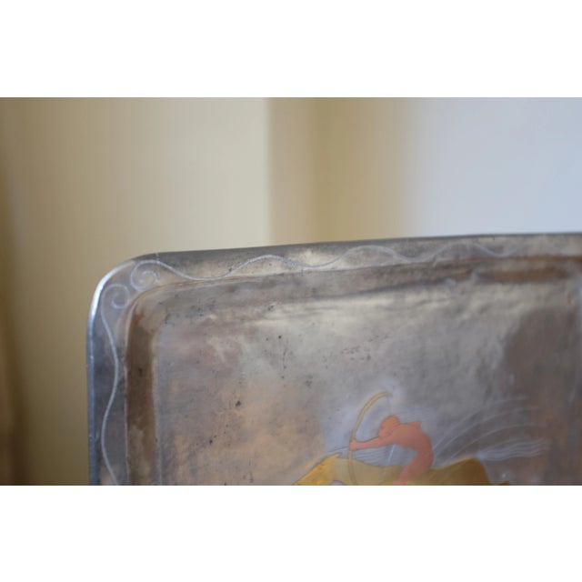 1930s 1930 Pewter and Brass Tray by Ellen v Kajerdt For Sale - Image 5 of 9
