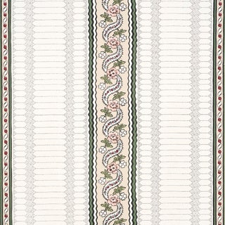 SAMPLE - Schumacher X Rita Konig Serena Stripe Wallpaper In Rose For Sale