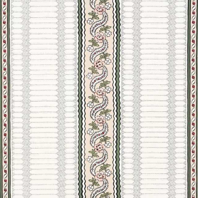 SAMPLE - Schumacher X Rita Konig Serena Stripe Wallpaper In Rose For Sale